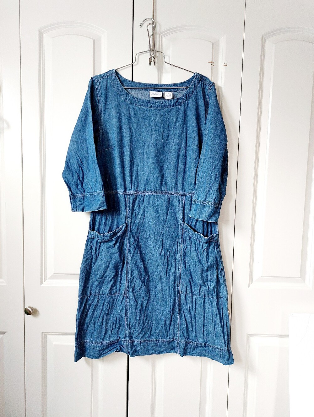 Western Prairie Denim Day Dress Medium Cottagecore Granny Teacher 90s Vermont Co